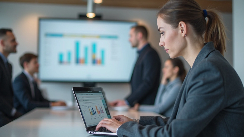 Analytik dát skúmajúci webové analýzy a metriky konverzií na viacerých monitoroch počítača